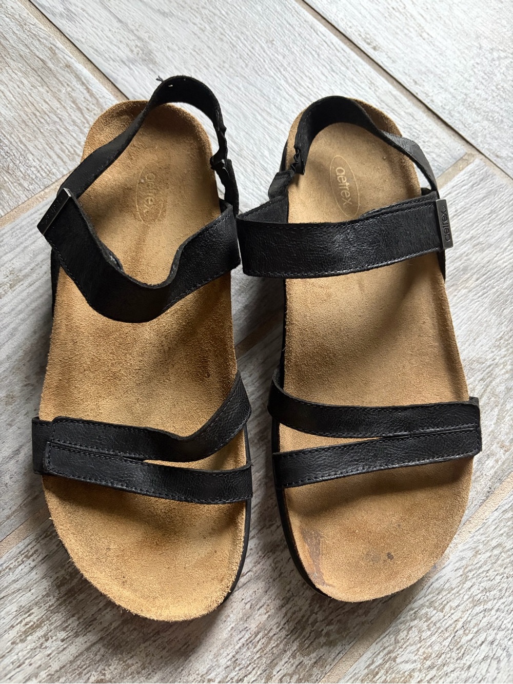 Artrex Comfort Leather Black Women's Slip-On Sandal 10 - Picture 2 of 9